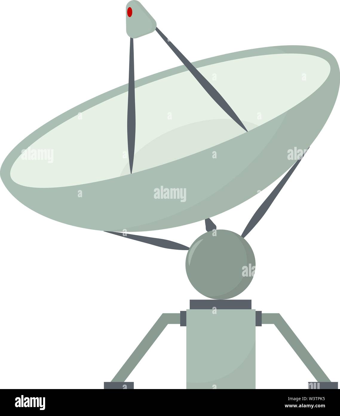 Big satellite dish, illustration, vector on white background Stock