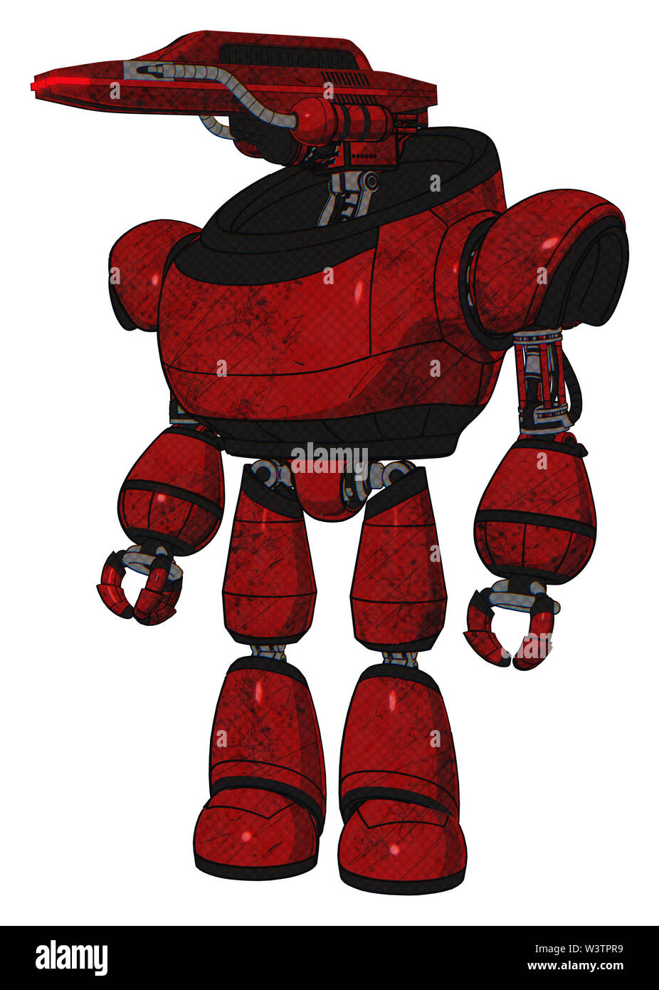 Robot containing elements: dual retro camera head, laser gun