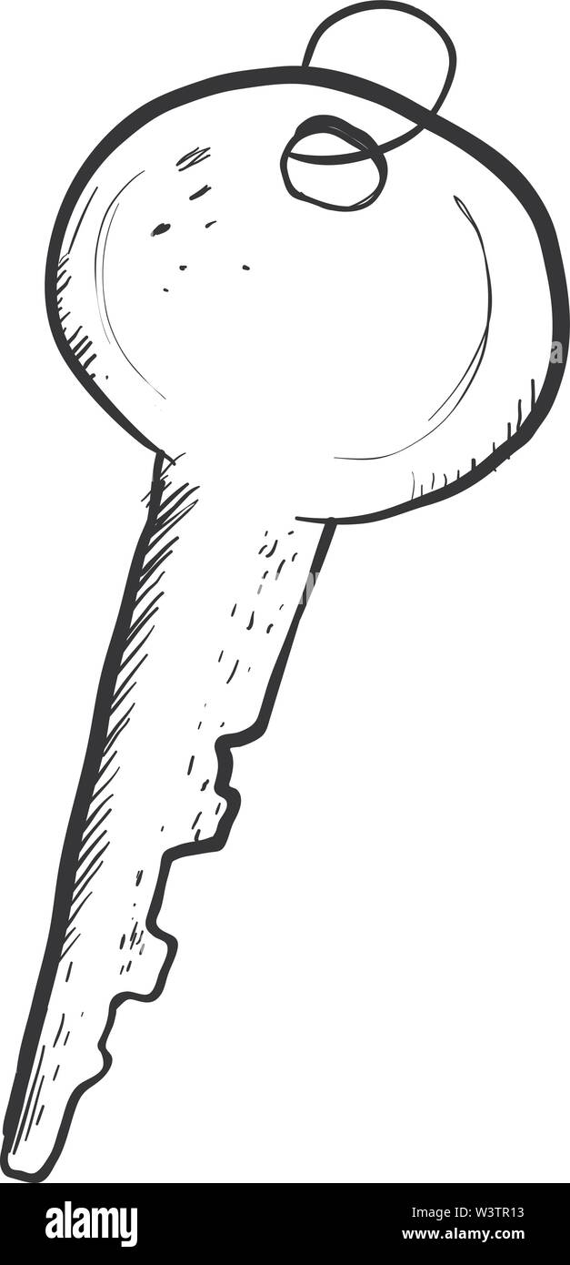 Drawing of key, illustration, vector on white background Stock Vector ...