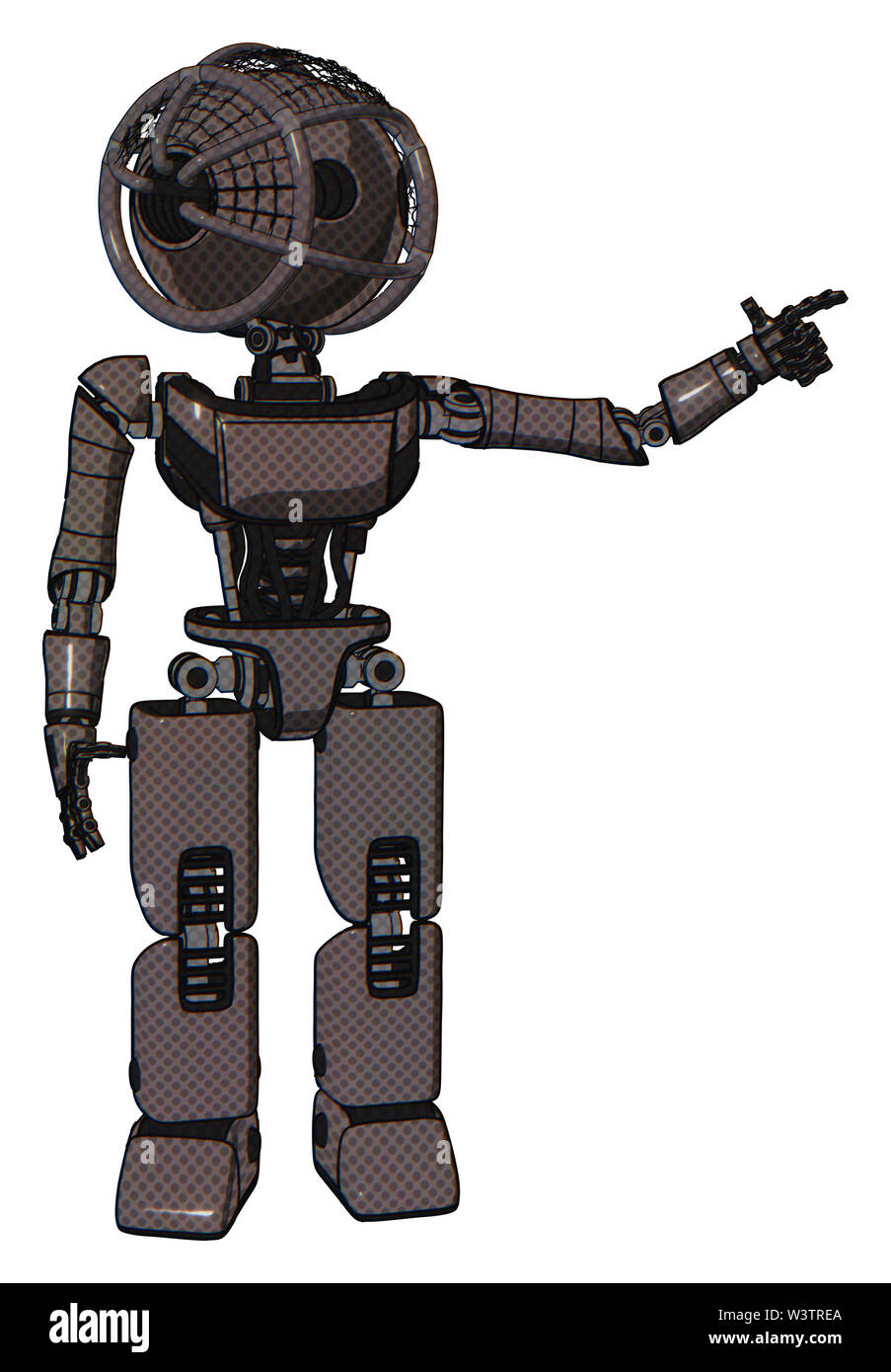 Android containing elements: oval wide head, barbed wire cage helmet ...