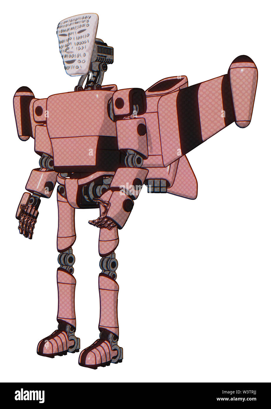 Robot containing elements: humanoid face mask, binary war paint, light ...