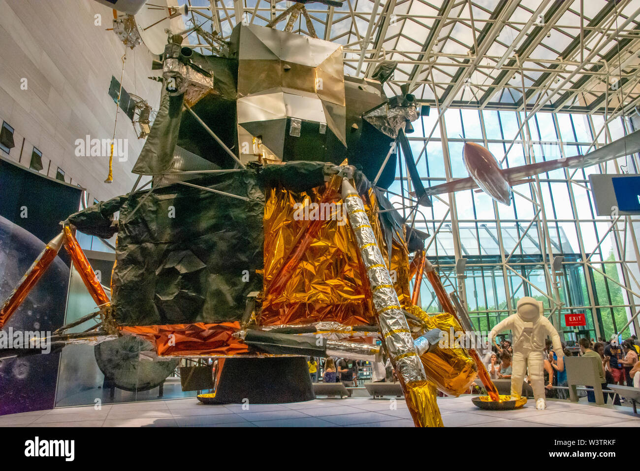 A Lunar Module (LM) like this one took Astronauts Neil Armstrong and Buz Aldrin to the surface of the Moon on July 20 1969.  The Smithsonian's LM is i Stock Photo