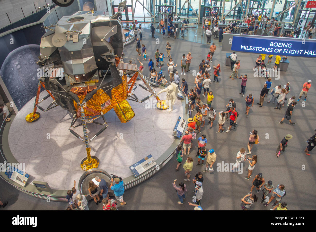 A Lunar Module (LM) like this one took Astronauts Neil Armstrong and Buz Aldrin to the surface of the Moon on July 20 1969.  The Smithsonian's LM is i Stock Photo