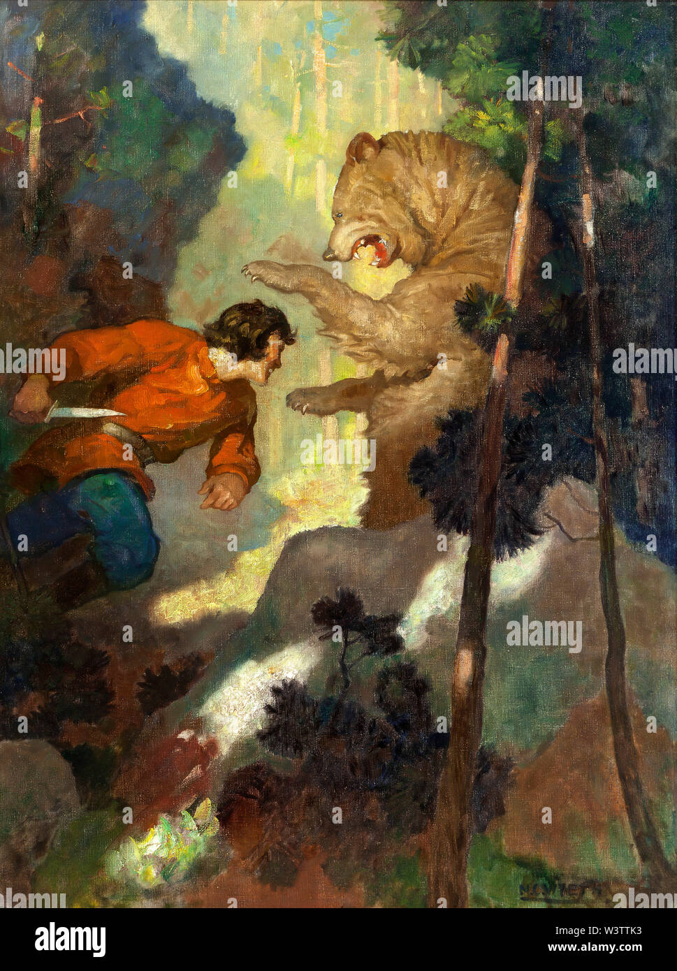 NC Wyeth When He Was Fourteen Michael Strogoff Had Killed His First Bear Stock Photo