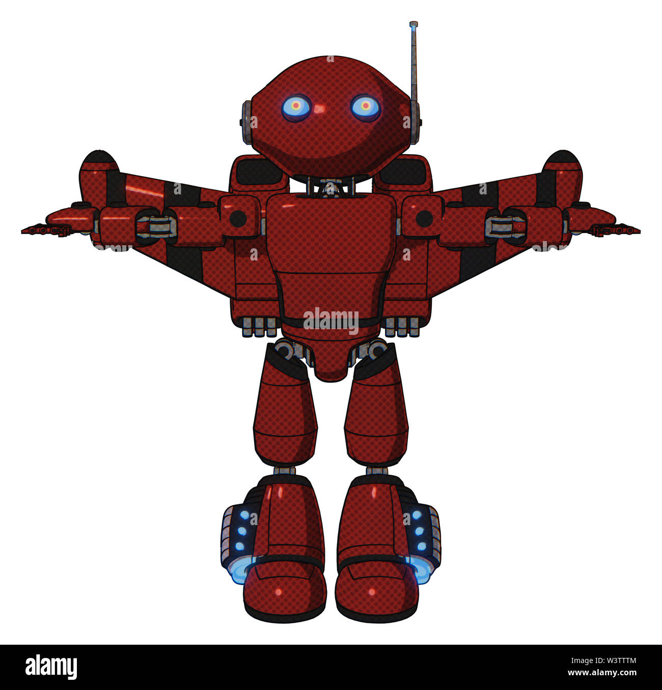 Droid containing elements: oval wide head, blue eyes, retro antenna ...