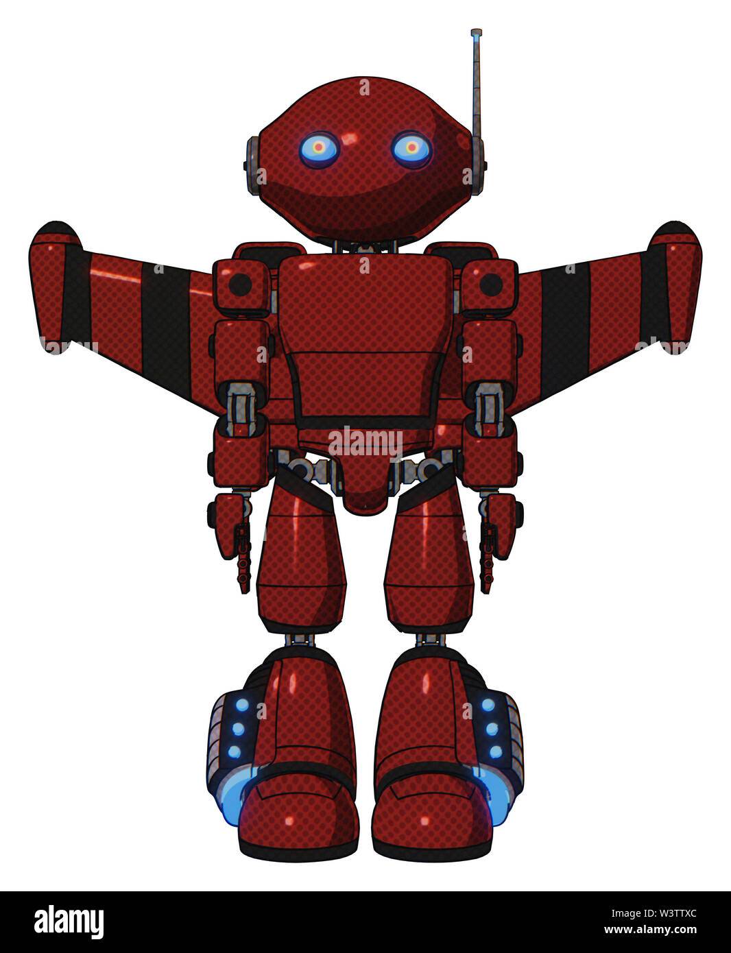 Droid containing elements: oval wide head, blue eyes, retro antenna ...