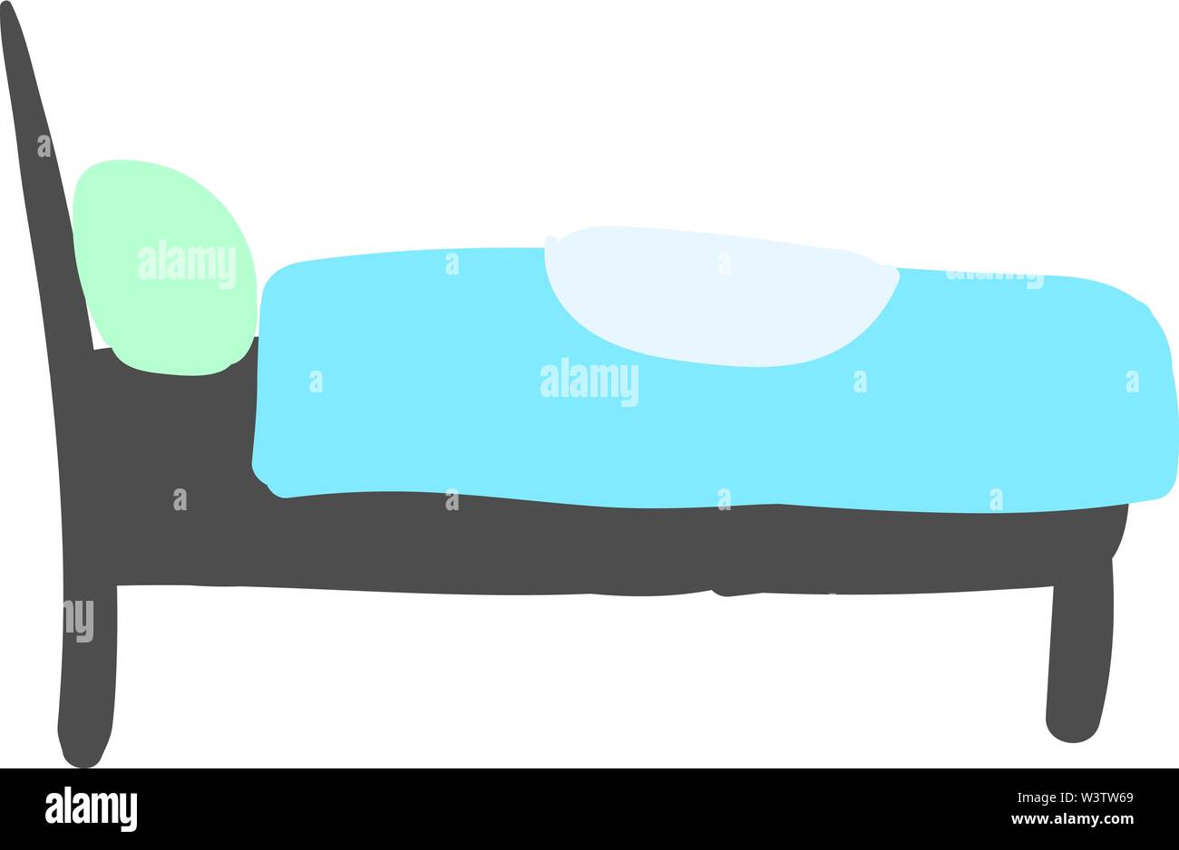 Tidy bed, illustration, vector on white background. Stock Vector