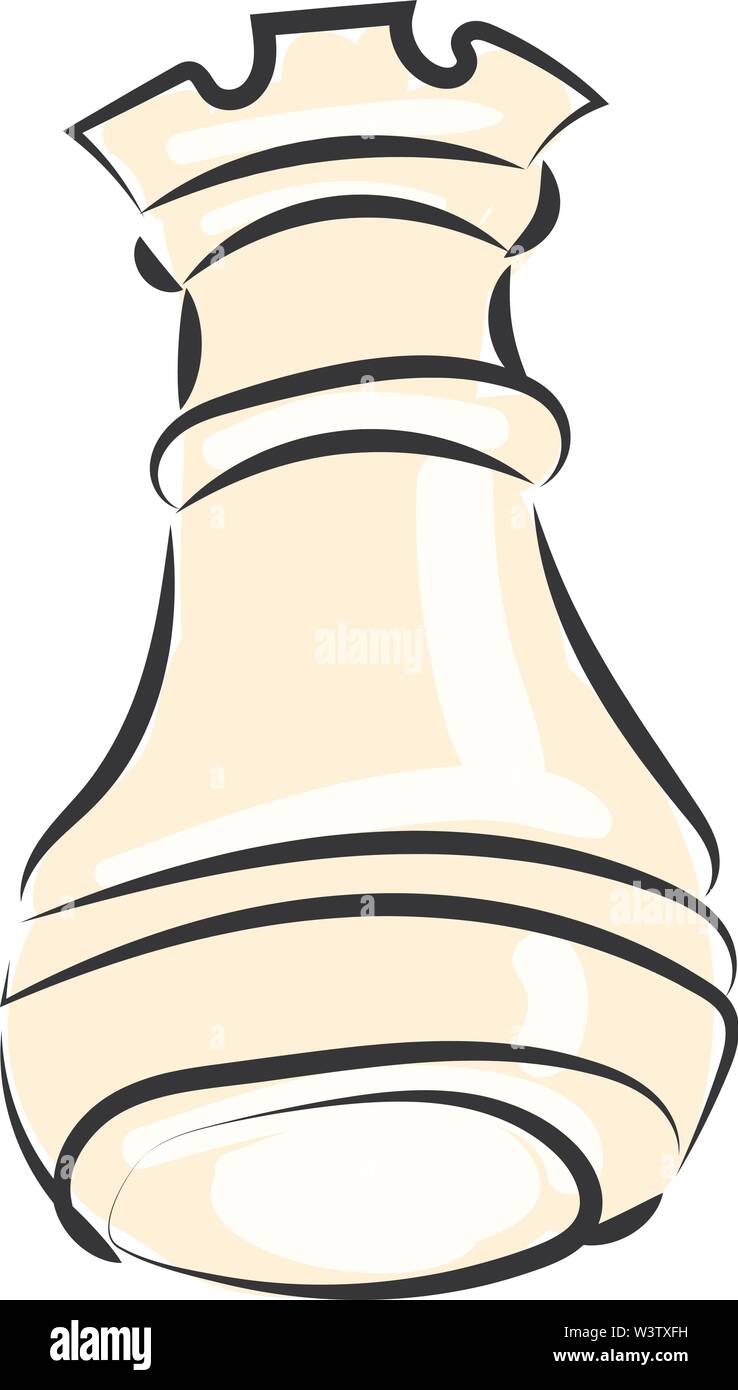 Chess figure sketch, illustration, vector on white background. Stock Vector