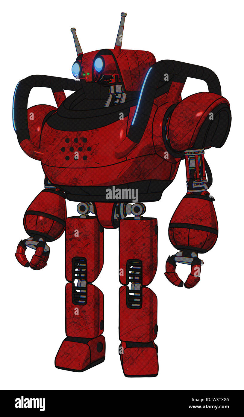 Automaton containing elements: dual retro camera head, cyborg antenna ...