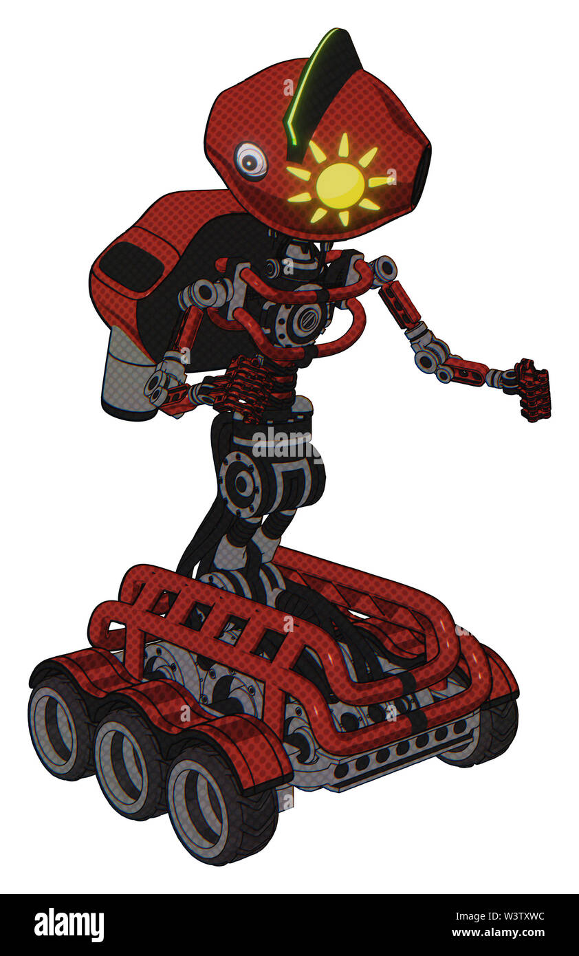 Android containing elements: oval wide head, sunshine patch eye, techno ...