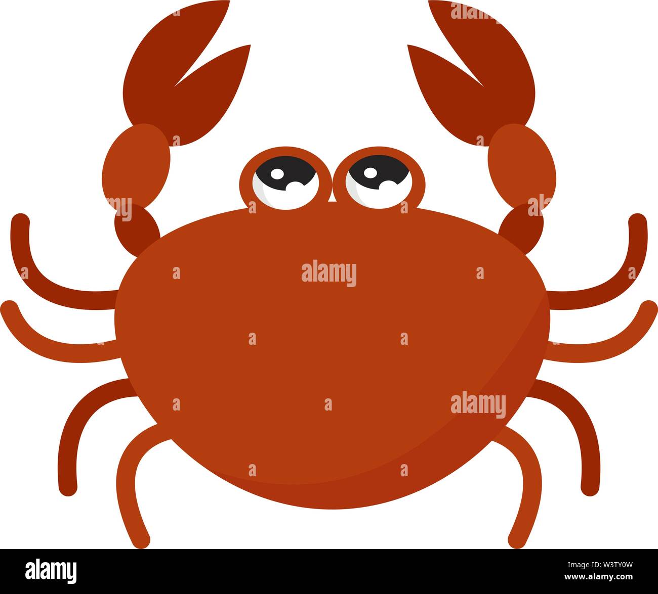 Cute crab, illustration, vector on white background. Stock Vector