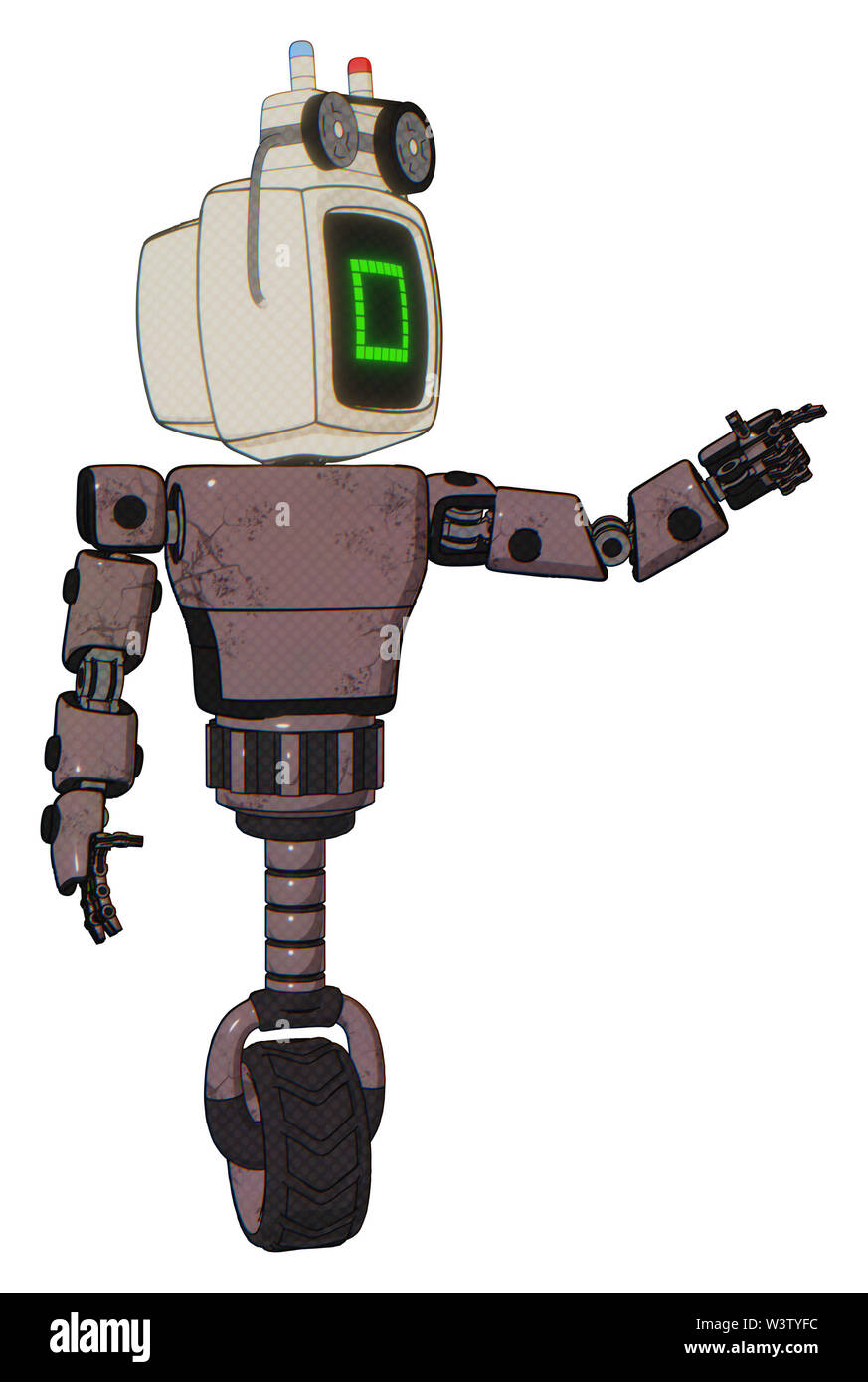 Automaton containing elements old computer monitor, pixel square