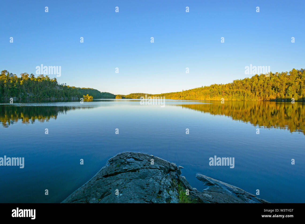 Twilight on Ottertrack Lake in the Boundary Waters Stock Photo - Alamy