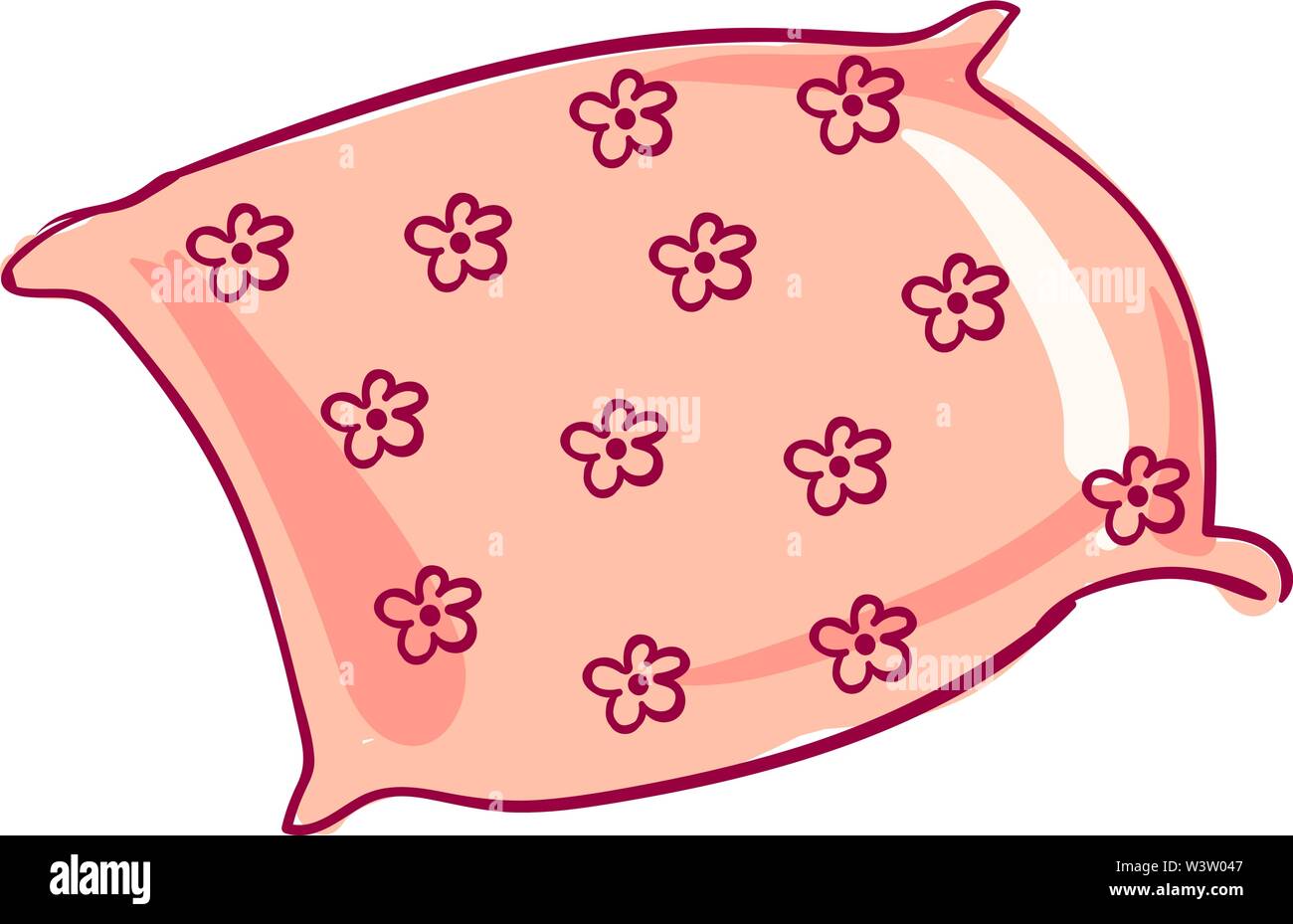 Pink pillow, illustration, vector on white background Stock Vector Image &  Art - Alamy