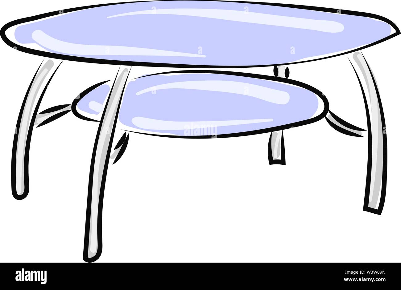 Glass table, illustration, vector on white background Stock Vector