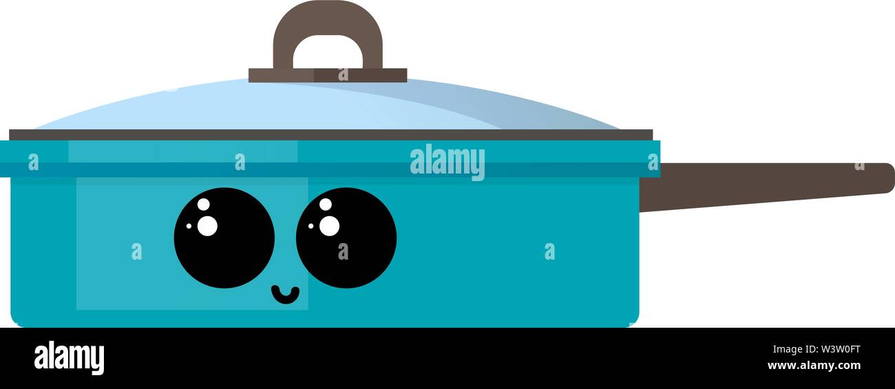 Happy blue oven, illustration, vector on white background Stock Vector
