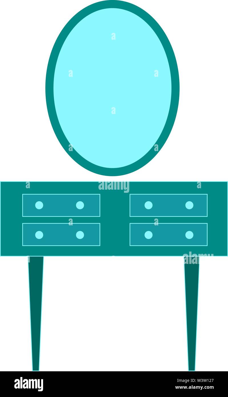 Blue mirror, illustration, vector on white background Stock Vector