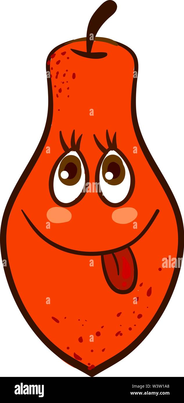 Happy papaya, illustration, vector on white background Stock Vector