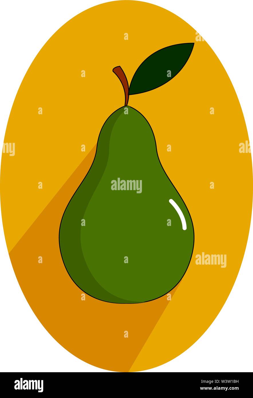 Green pear, illustration, vector on white background Stock Vector Image ...