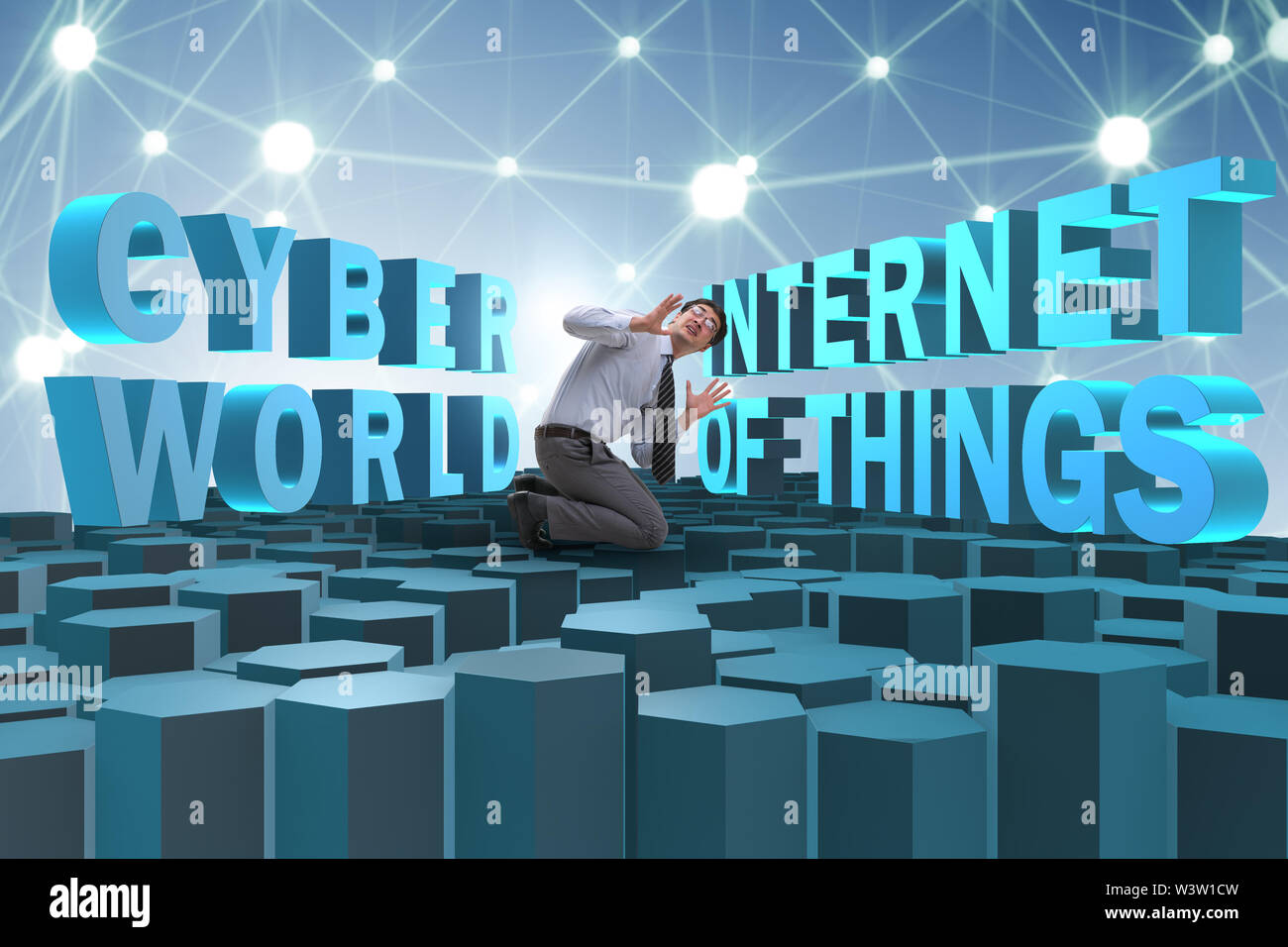 The businessman in internet of things concept Stock Photo - Alamy