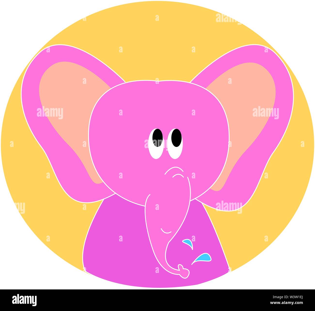 Pink elephant, illustration, vector on white background Stock Vector