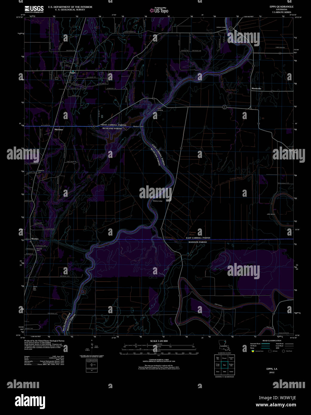 Epps louisiana map hires stock photography and images Alamy
