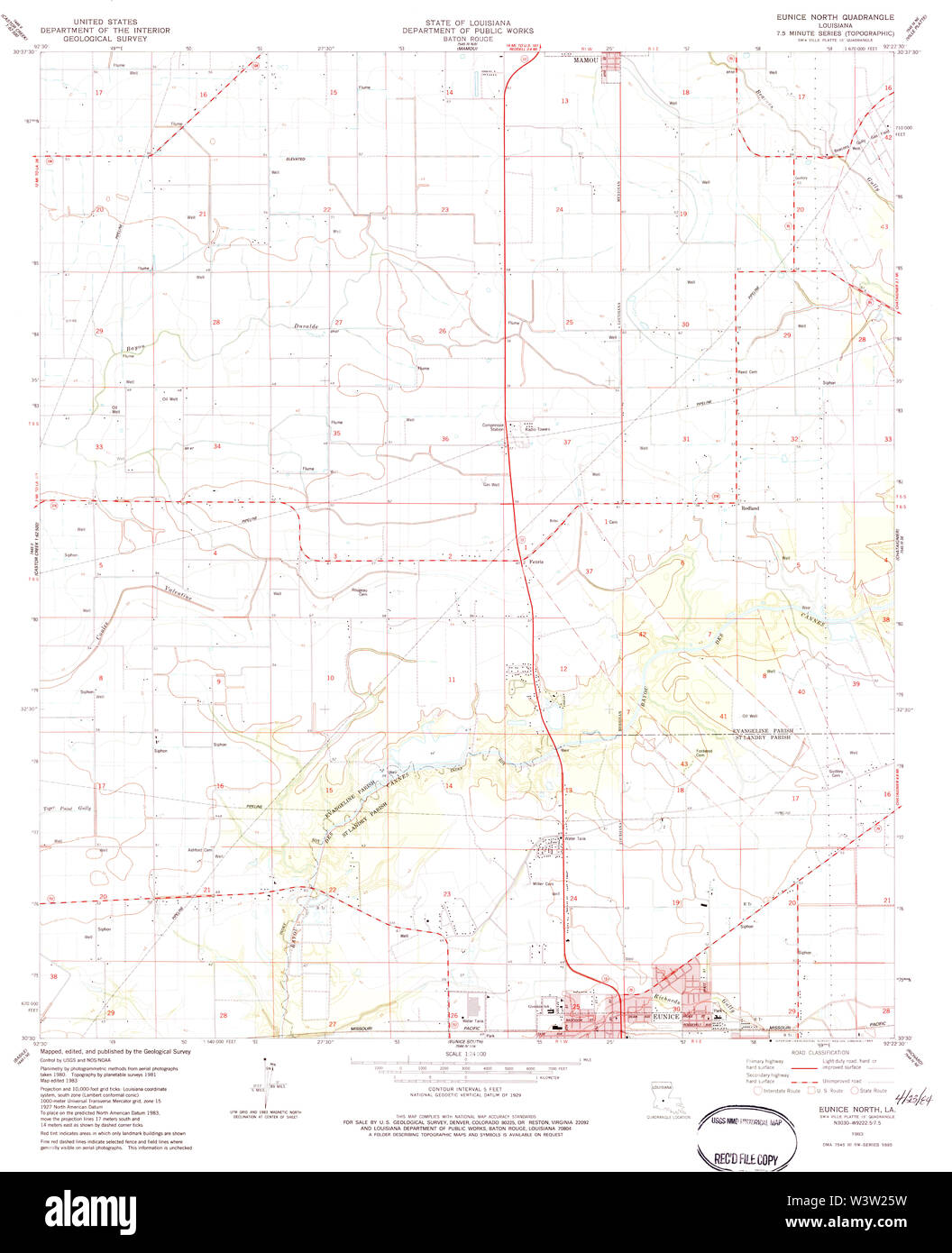 Map of eunice louisiana Cut Out Stock Images & Pictures Alamy