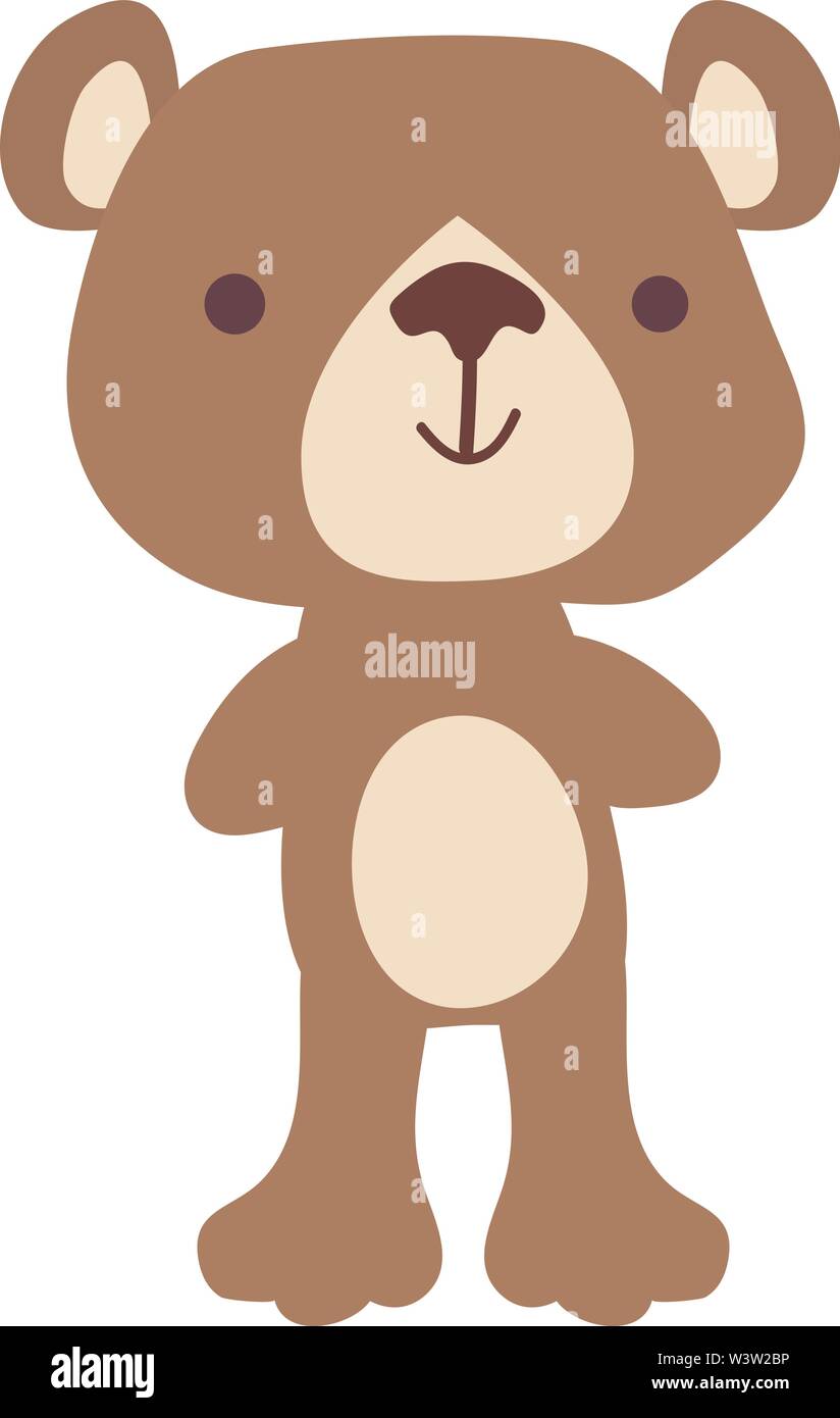 Cute teddy bear, illustration, vector on white background Stock Vector
