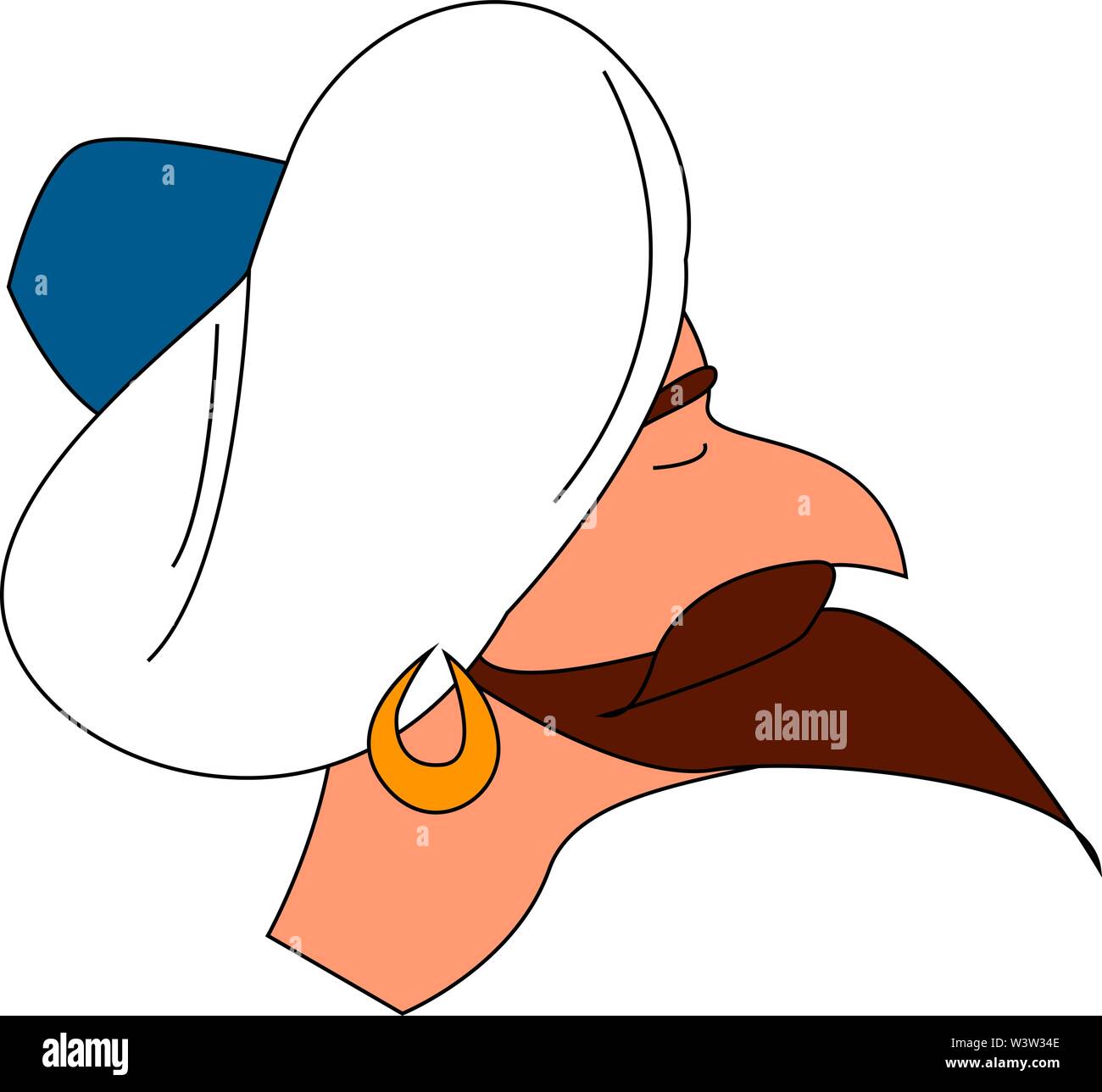 Arab white hat, illustration, vector on 