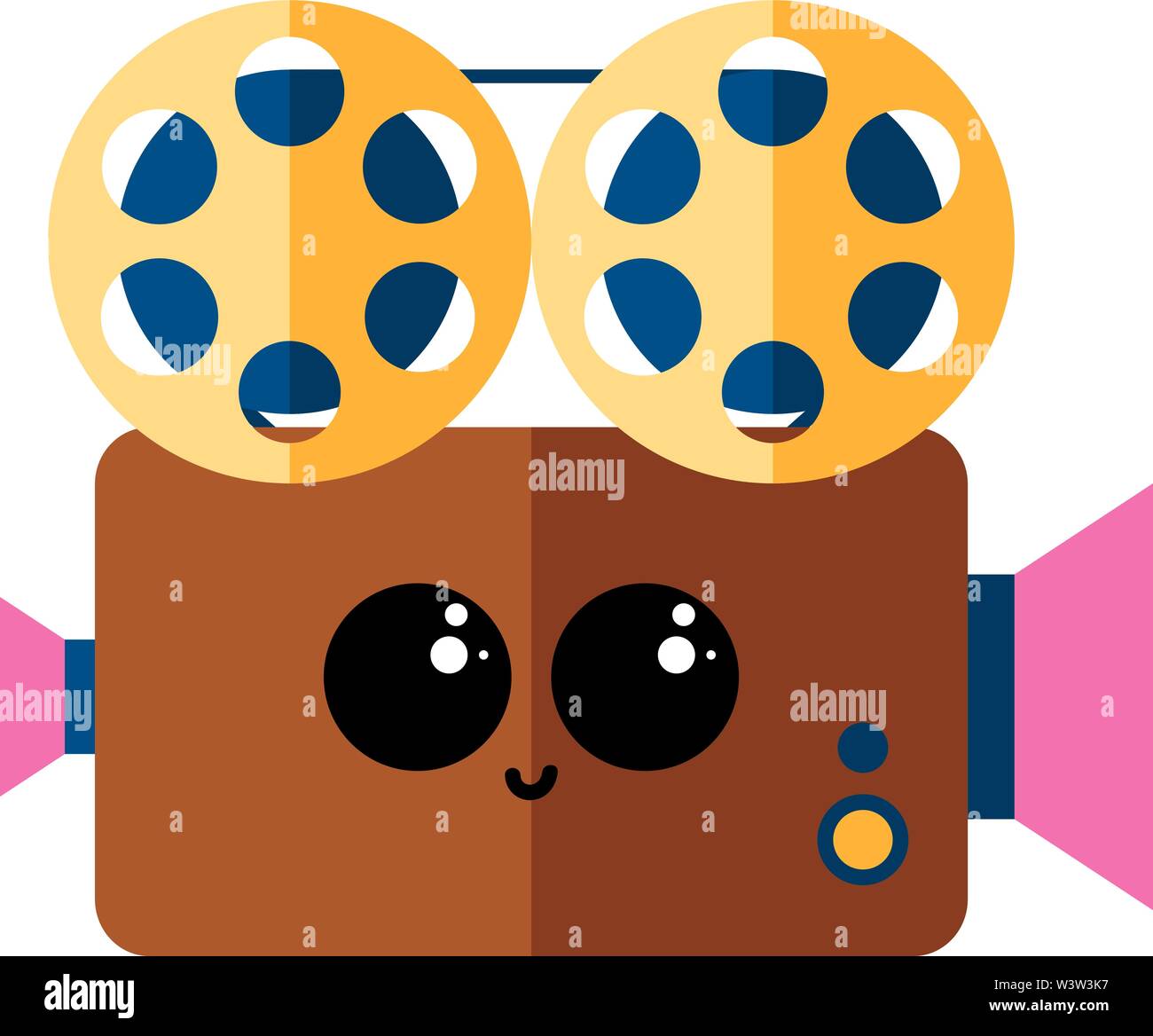 Cute retro camera, illustration, vector on white background. Stock Vector