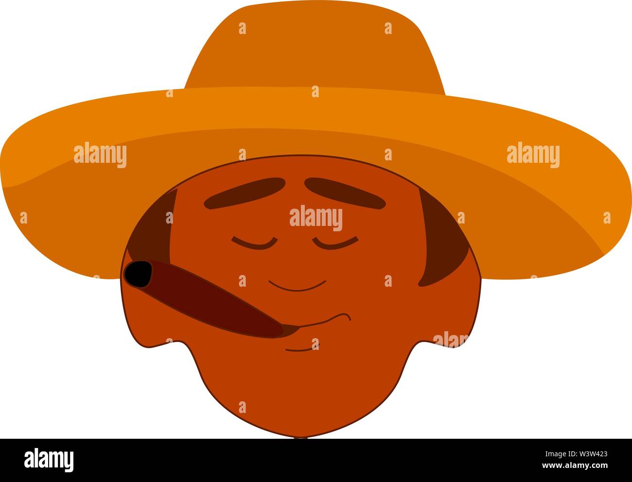 Cuban with hat, illustration, vector on white background. Stock Vector