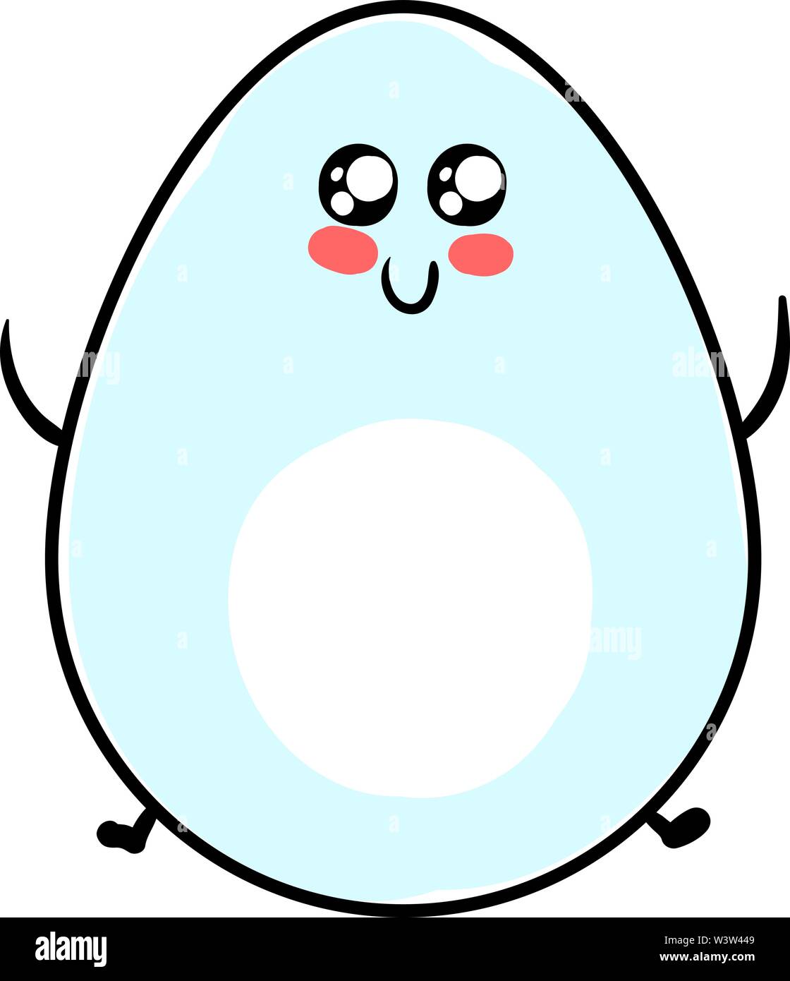 Cute egg with eyes, illustration, vector on white background. Stock Vector