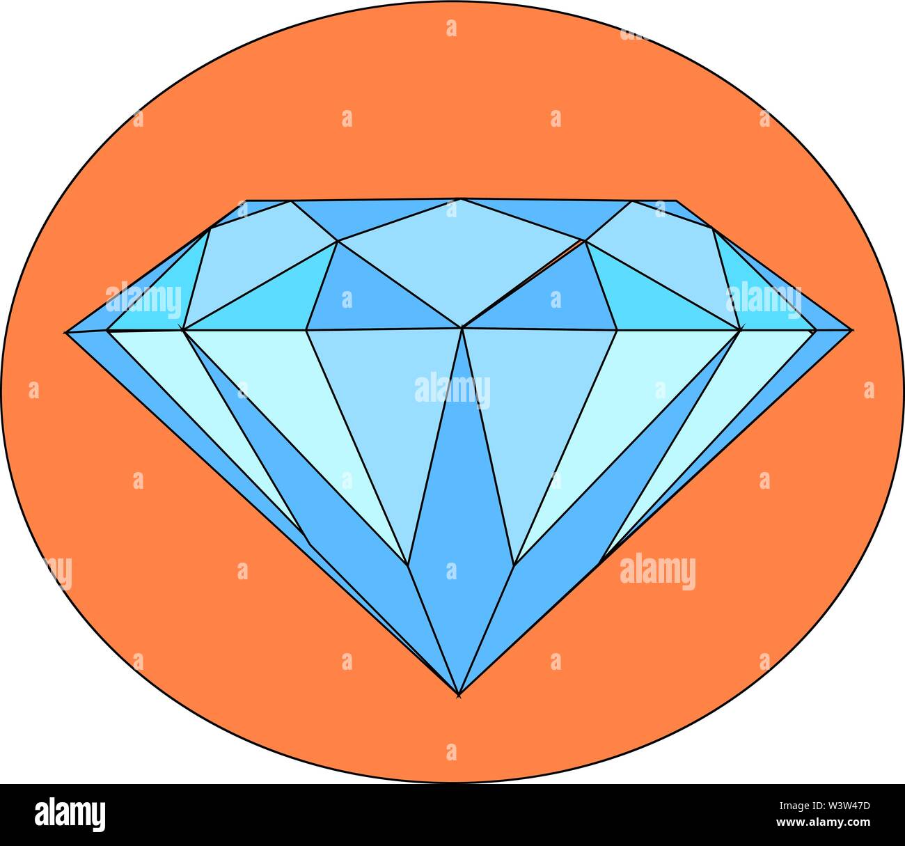 Big diamond, illustration, vector on white background Stock Vector ...