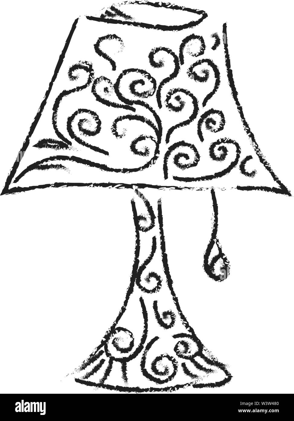 Decorative lamp drawing, illustration, vector on white background Stock Vector Image & Art Alamy