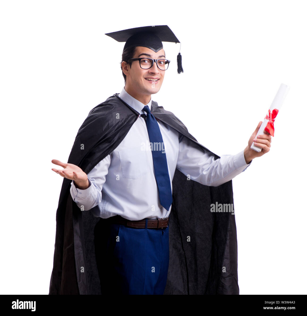 The Student Graduate Isolated On White Background Stock Photo - Alamy