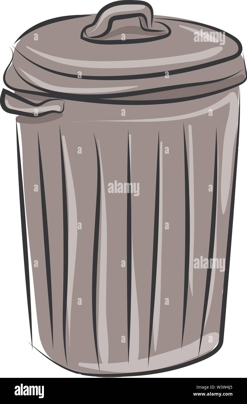 Trash can, illustration, vector on white background Stock Vector Image ...