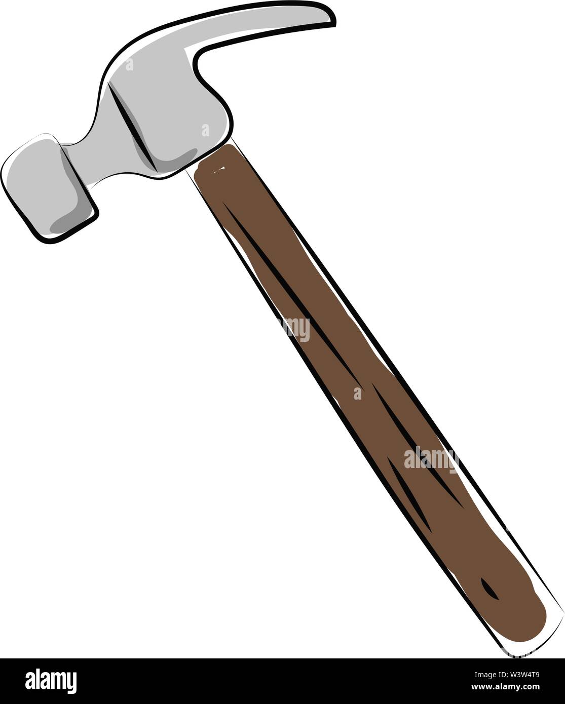 Hammer drawing, illustration, vector on white background Stock Vector