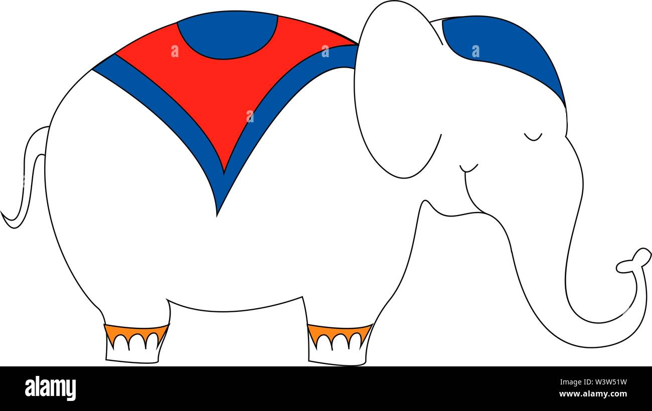 Elephant in suit, illustration, vector on white background. Stock Vector