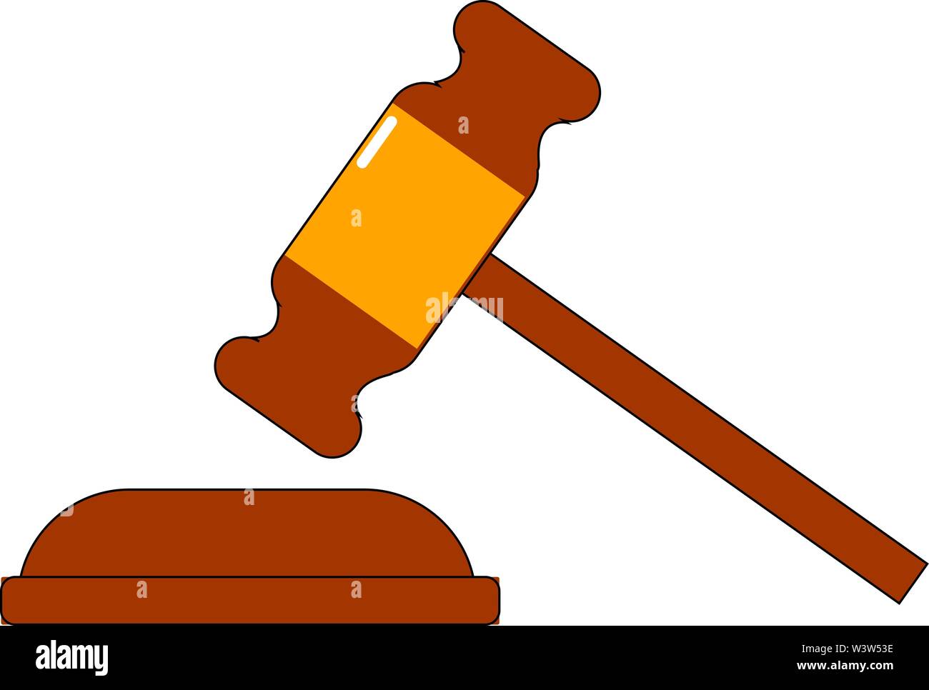 Judges gavel, illustration, vector on white background Stock Vector