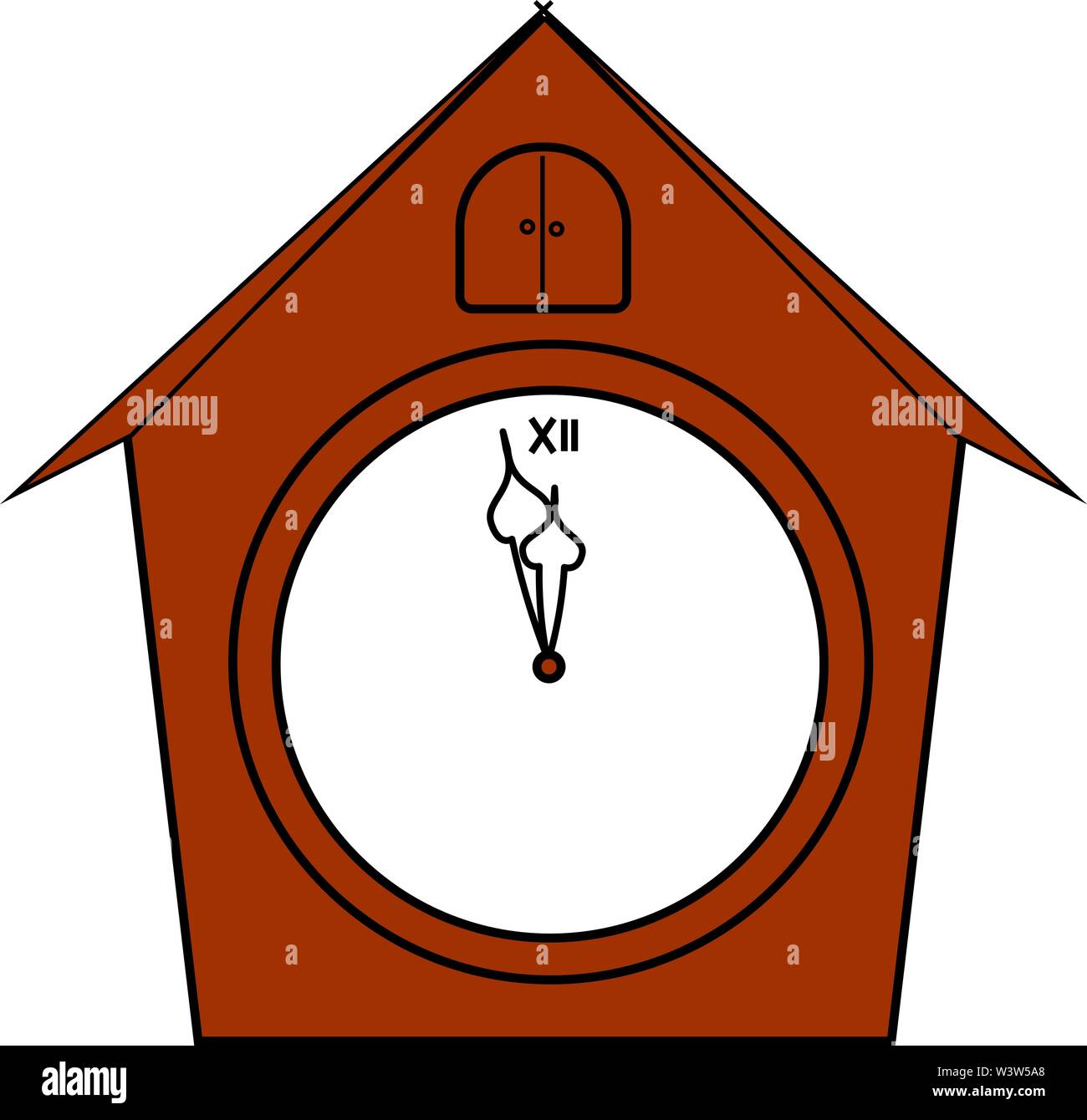 Red clock in shape of house, illustration, vector on white background Stock Vector Image & Art