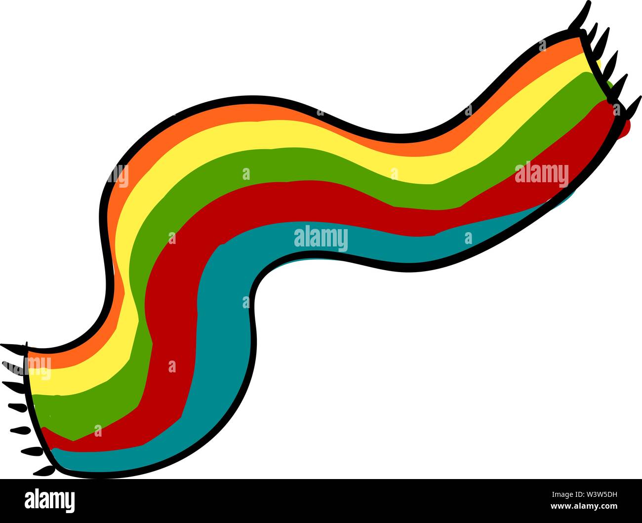 Multicolor scarf, illustration, vector on white background. Stock Vector