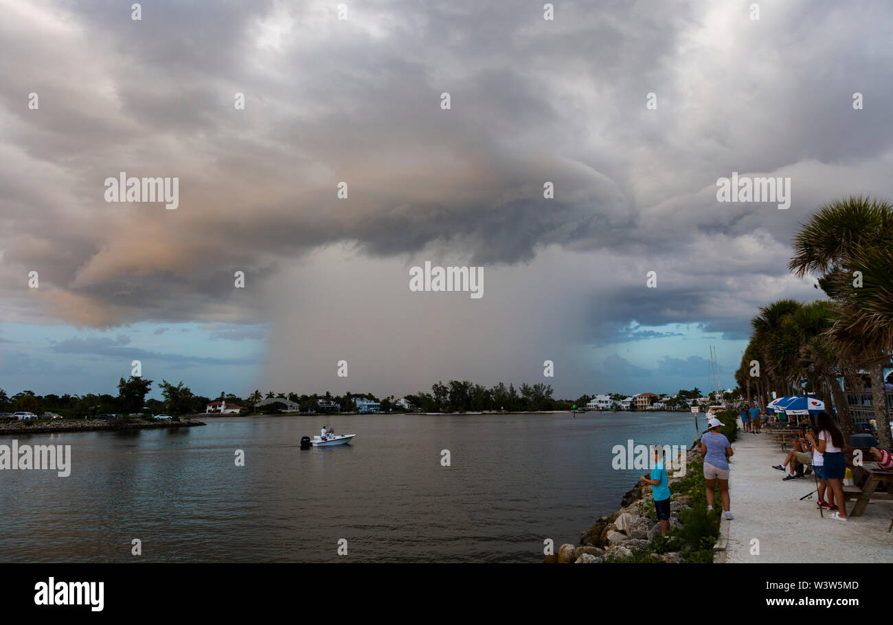 Thunderstorm over Venice in Florida Stock Photo