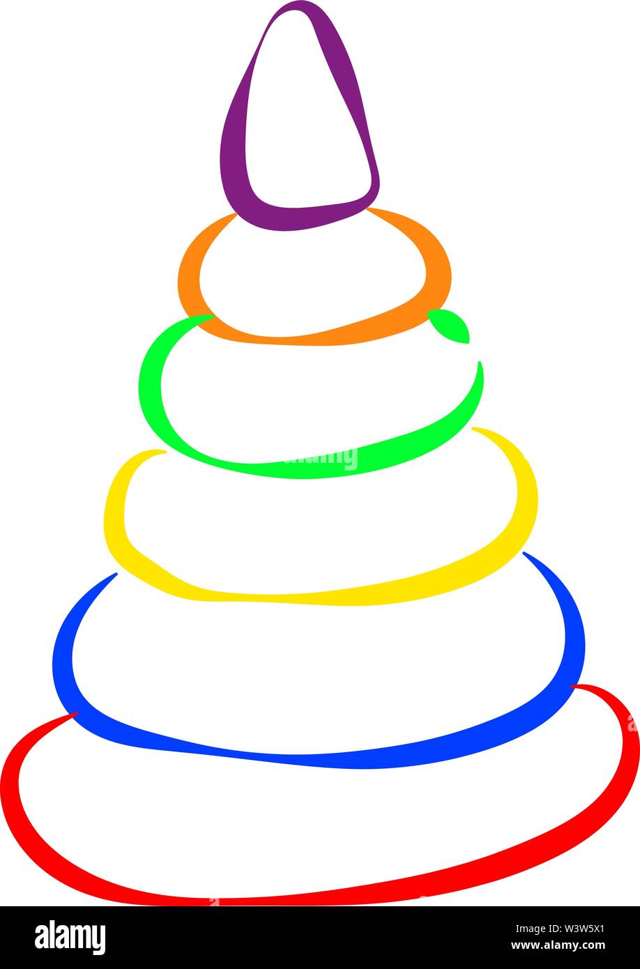 Multicolor pyramid, illustration, vector on white background. Stock Vector