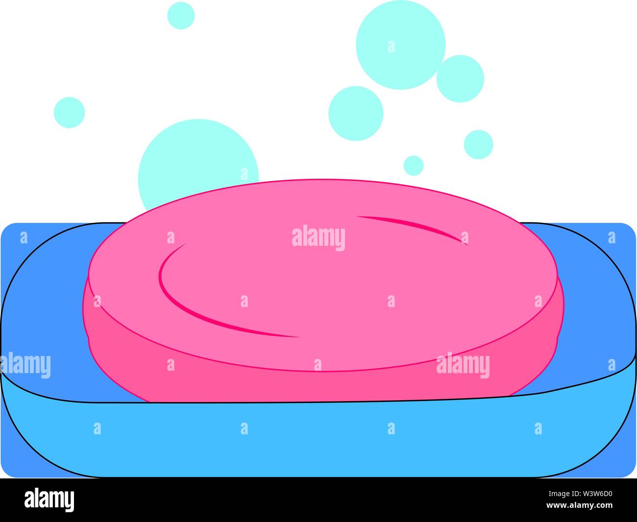 Pink soap, illustration, vector on white background. Stock Vector