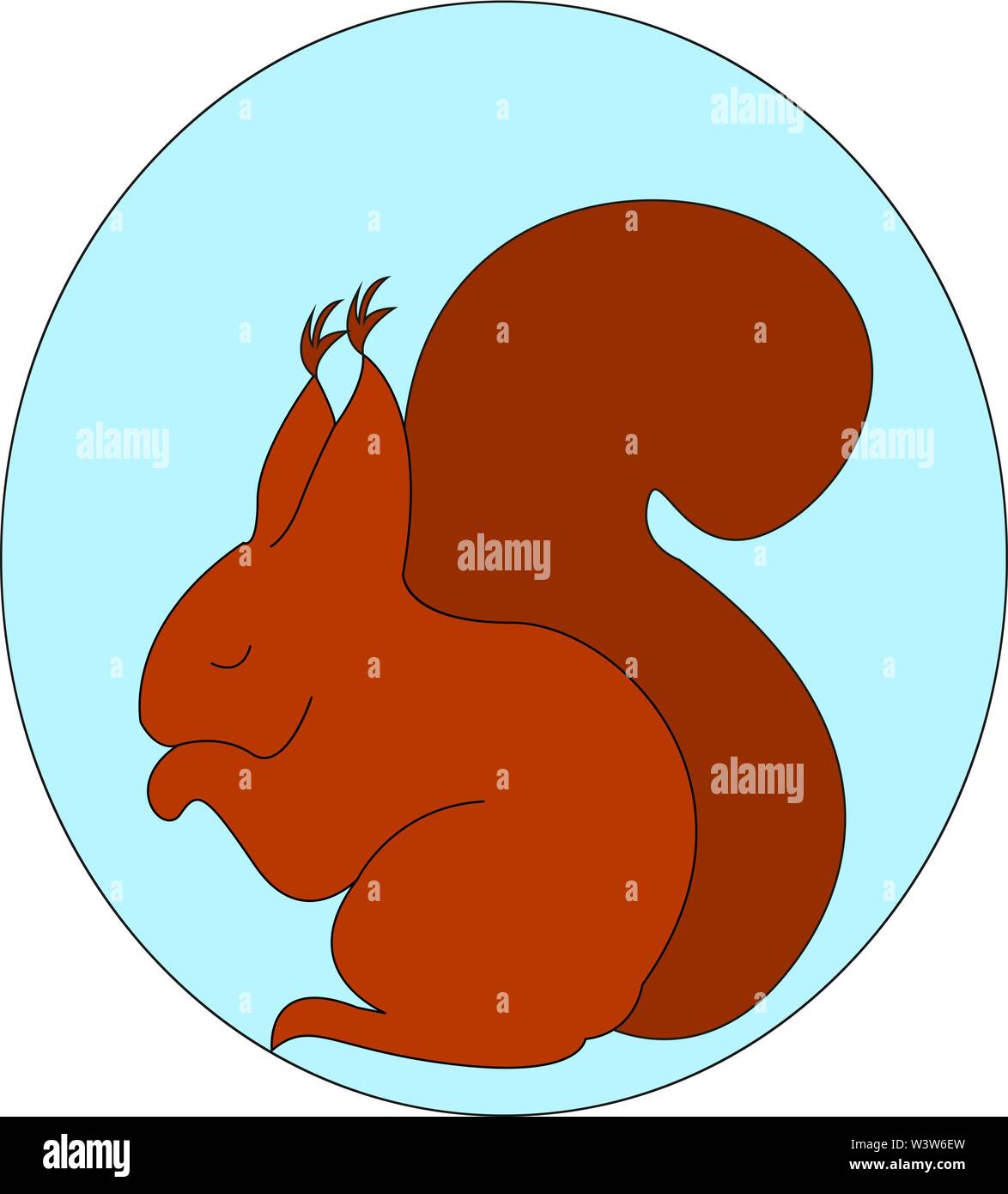 Sleeping squirrel, illustration, vector on white background. Stock Vector