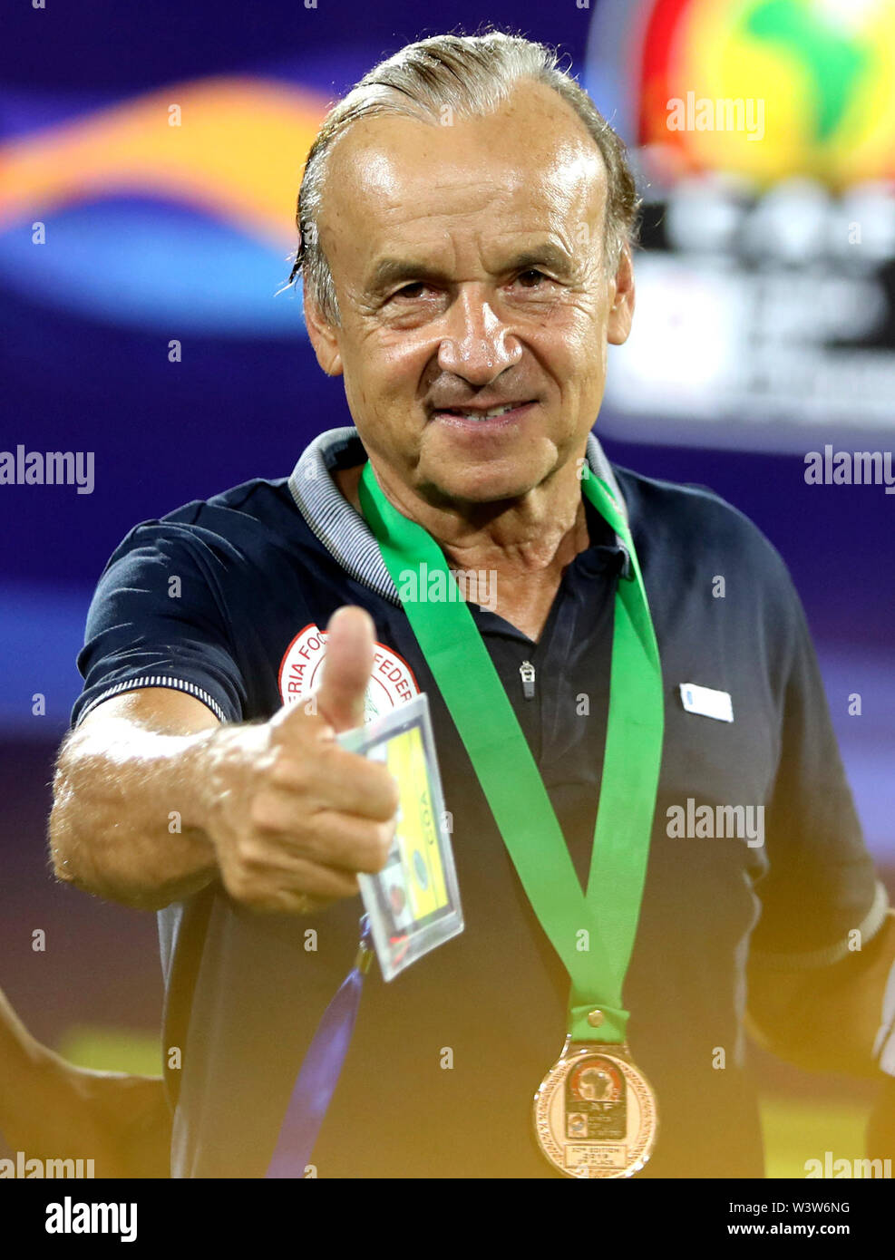 Cairo, Egypt. 17th July, 2019. Nigeria's head coach Gernot Rohr ...