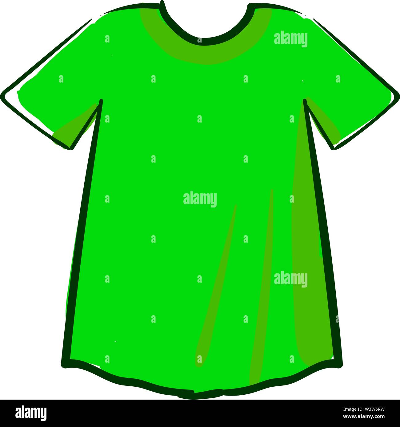 Green man shirt, illustration, vector on white background. Stock Vector