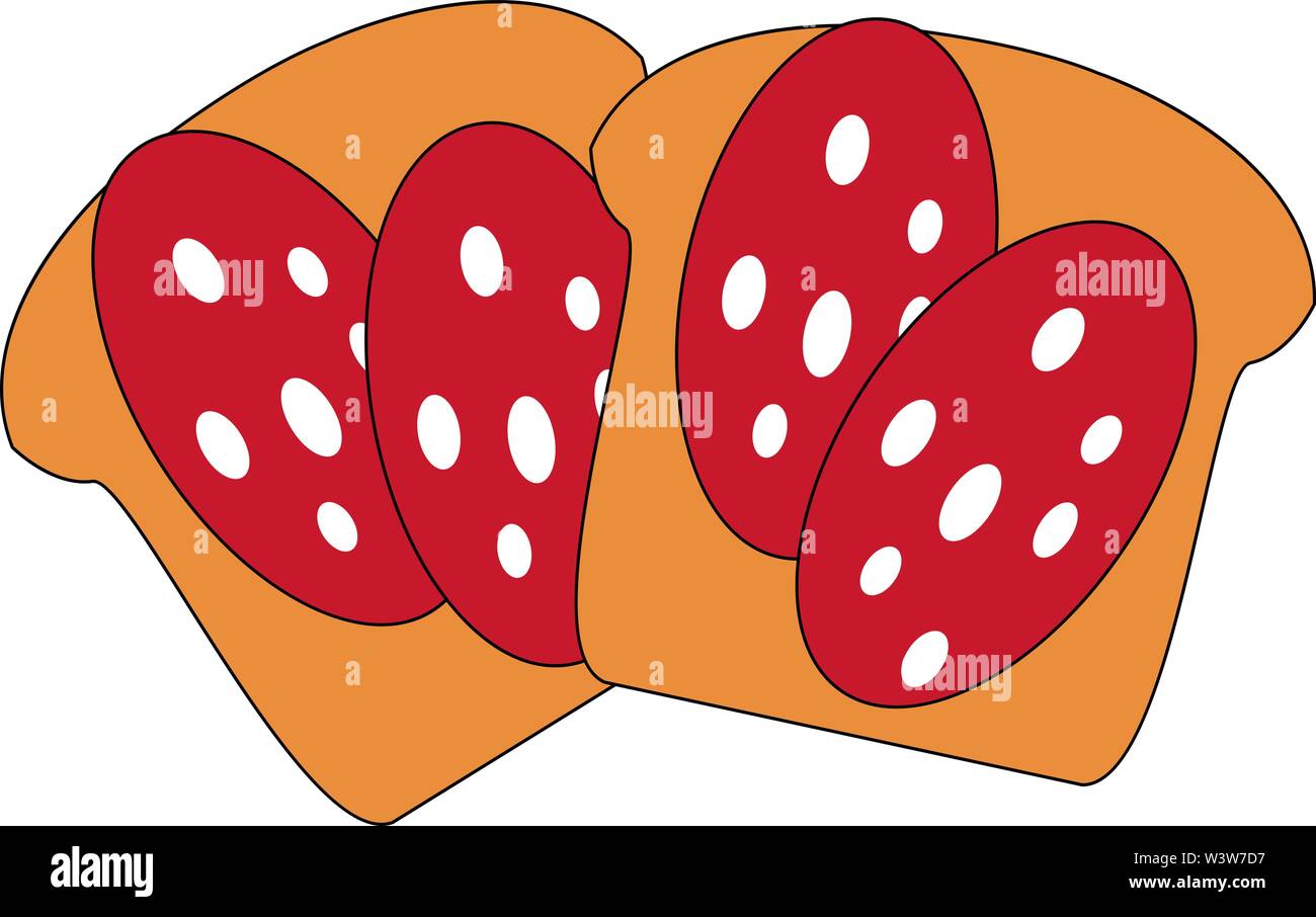 Sausage sandwich, illustration, vector on white background Stock Vector Image & Art Alamy