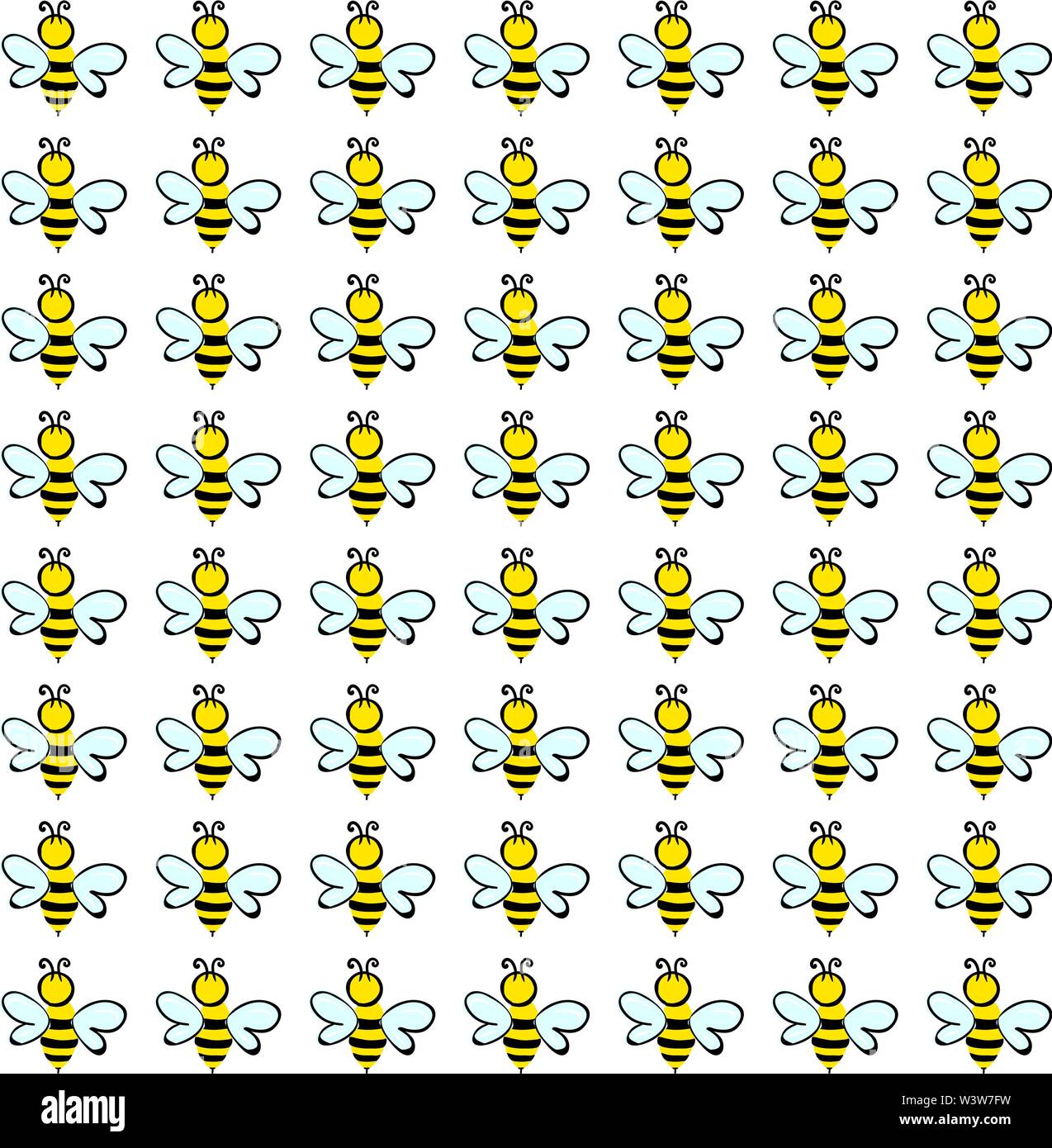 Bee wallpaper, illustration, vector on white background Stock Vector ...