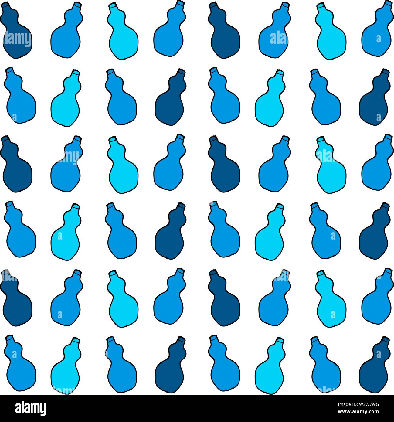 Bottles wallpaper, illustration, vector on white background. Stock Vector